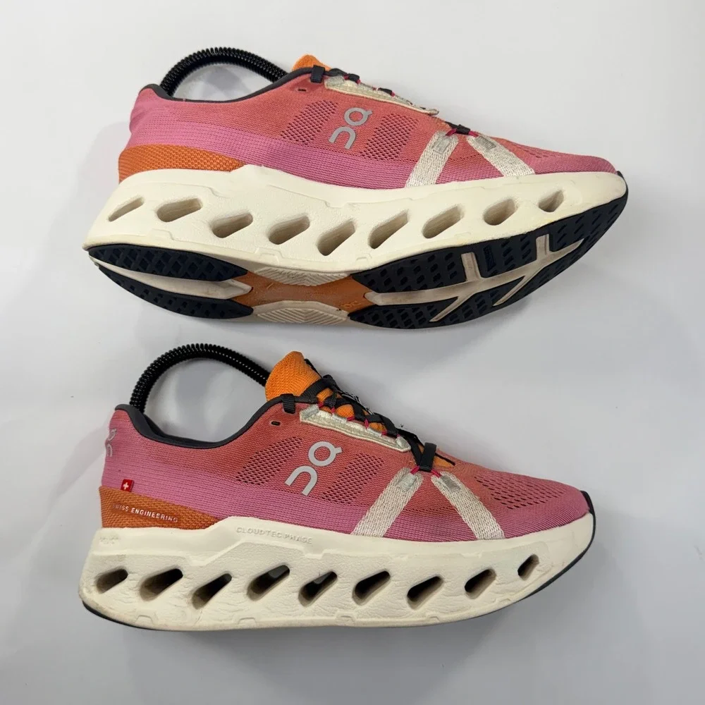 On Cloudeclipse Running Shoes Womens 7 Pink Orange Performance Athletic